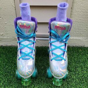 Impala Women's Rainbow Holographic Rollerskates Size 9 w